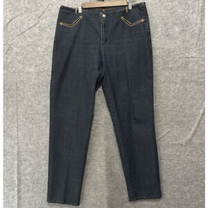 Vintage Rockies Bareback Jeans Womens 33/15 (34x33)‎ Blue Leather Accent Cowgirl